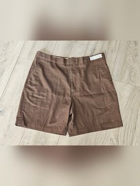 Twinhill Brown Uniform Flat Front Chino Shorts Men's (36x6.5)
